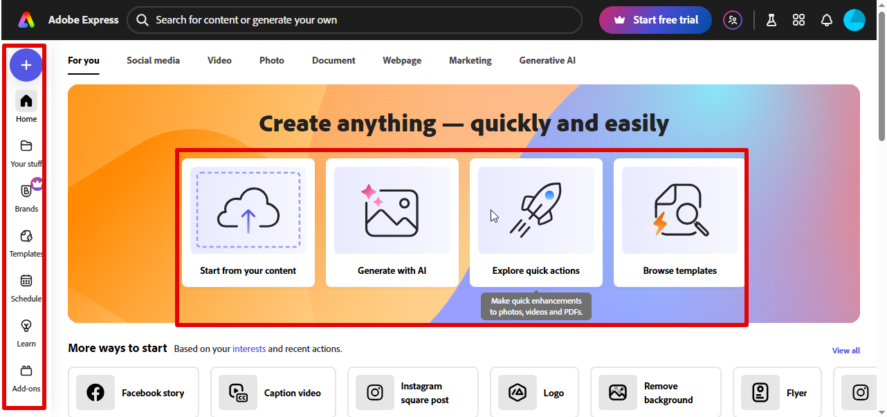 Accessing Adobe Express