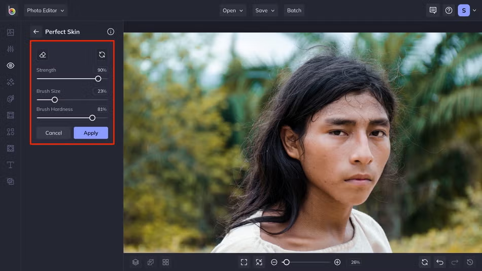 Trocador de cor de pele Befunky