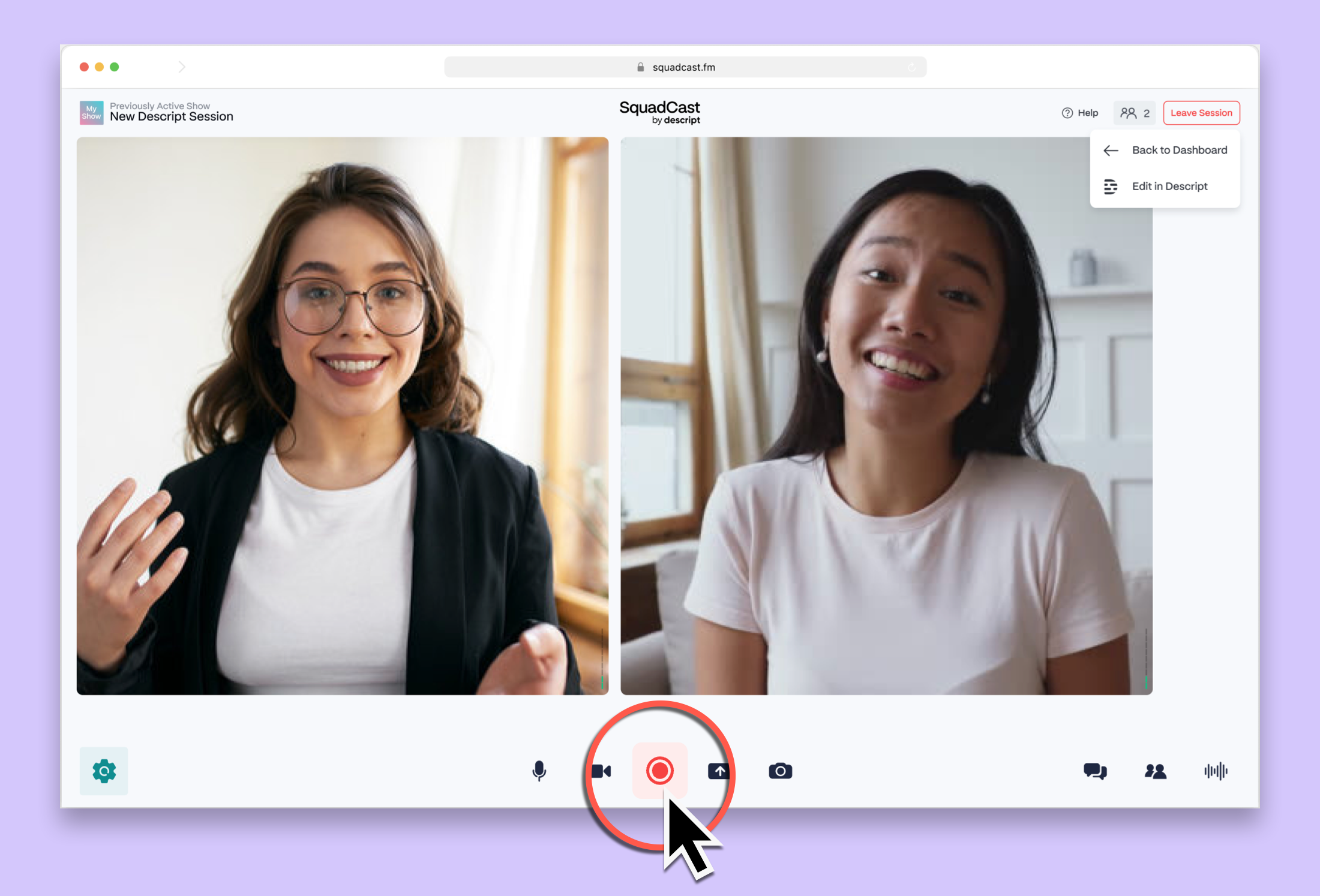 Skuadcast - Alat penyuntingan podcast video AI