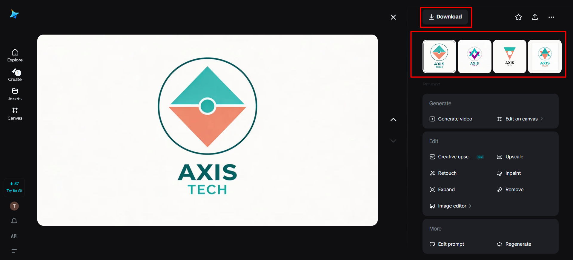 Download your geometrical shapes logo