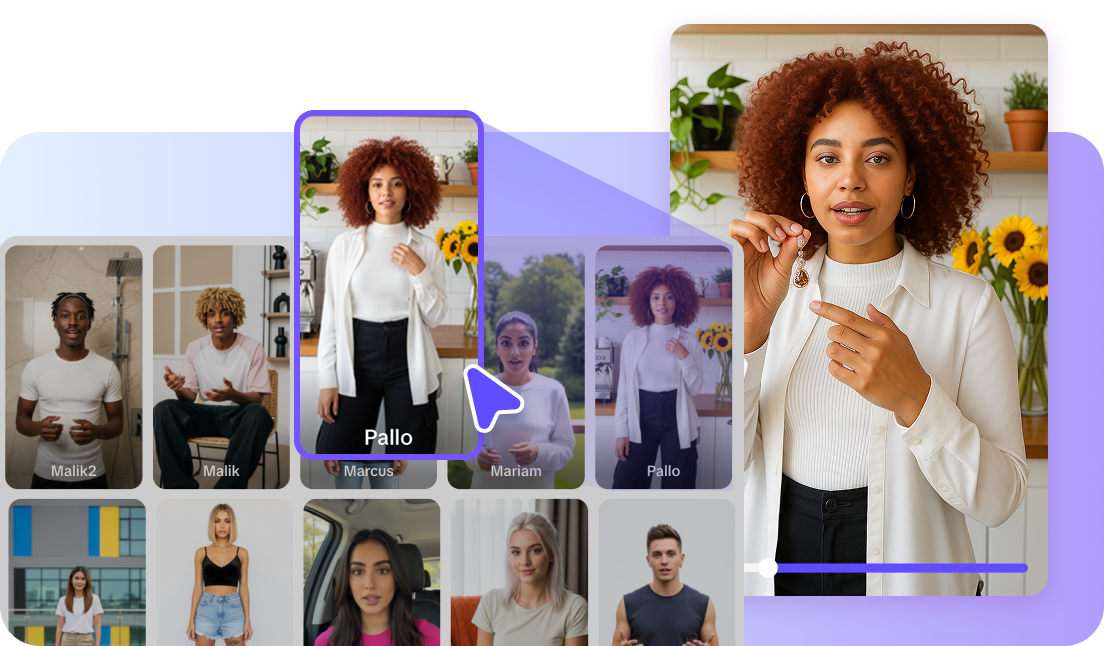 Earring model in different style and pose