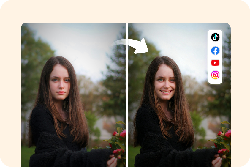 Add smiles to selfies