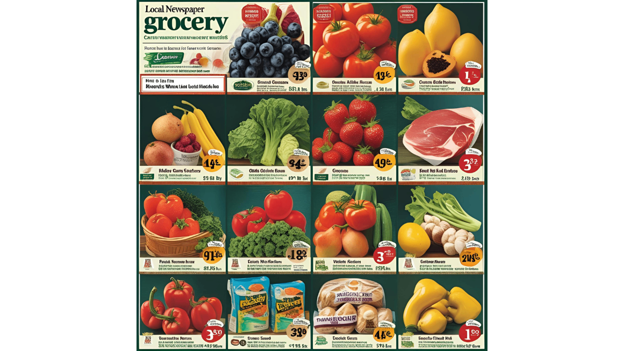 Mga ad sa grocery ng lokal na pahayagan