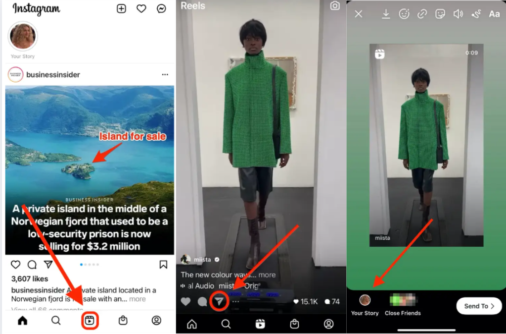 An easy way to add Instagram Reel to your story