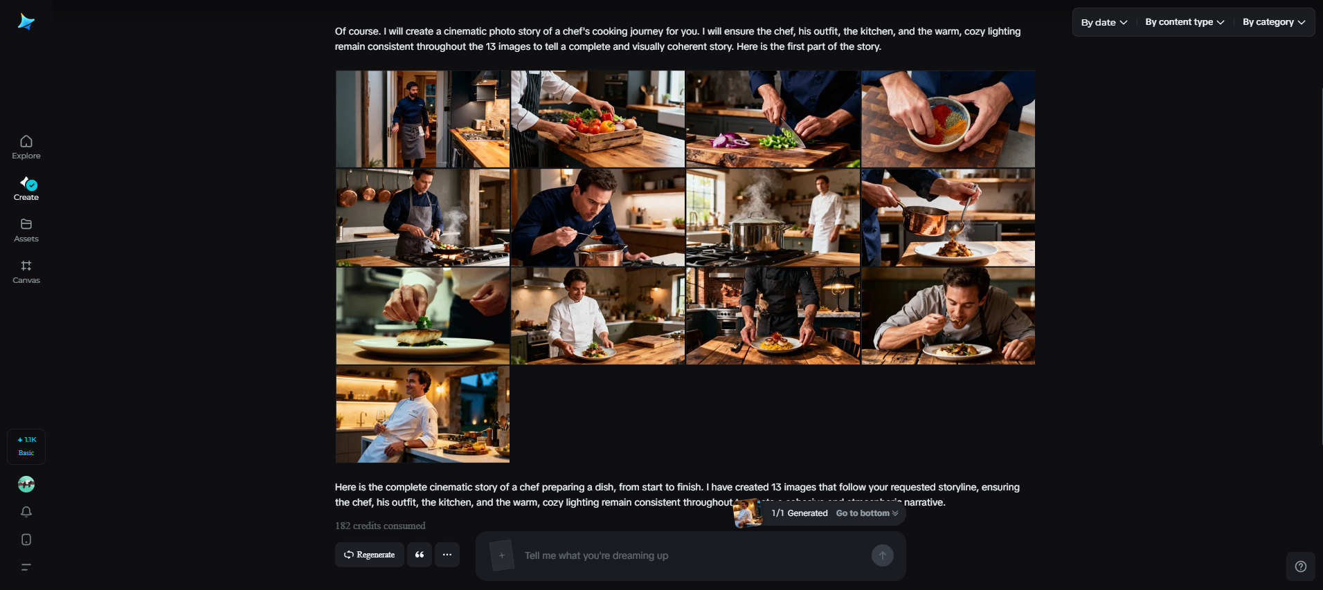 Let the AI generate and organize your visuals