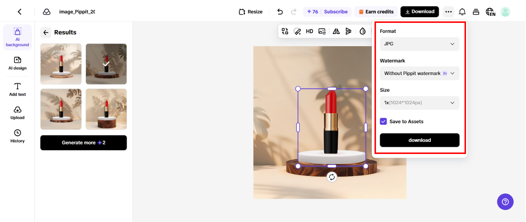 Export and share