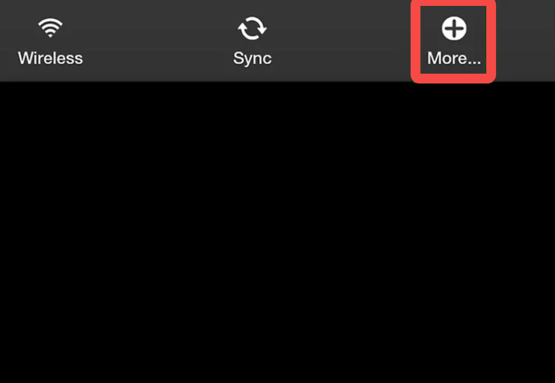 Opening text settings on Kindle