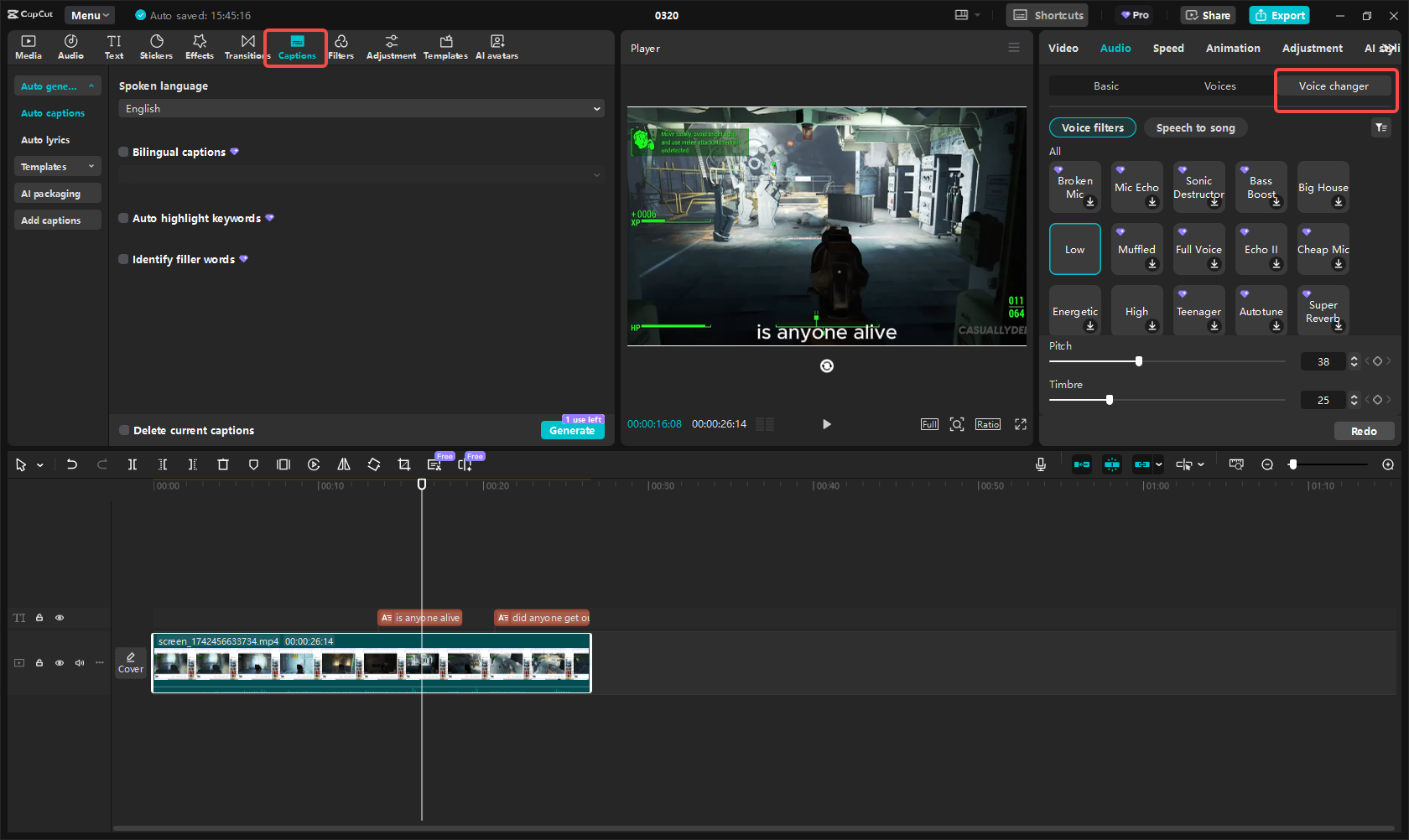 Mengedit video dalam CapCut