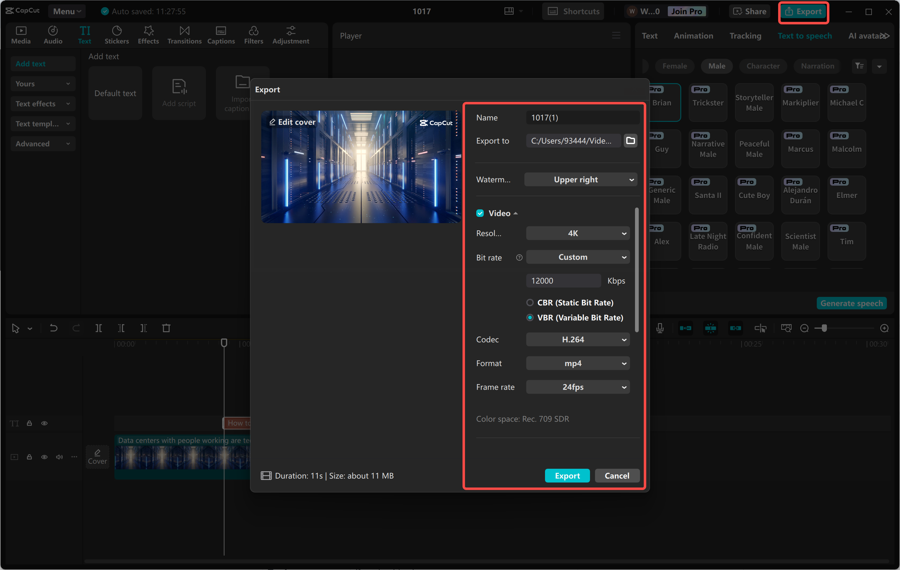 Export vysoce kvalitního videa z editoru videa pro stolní počítače CapCut