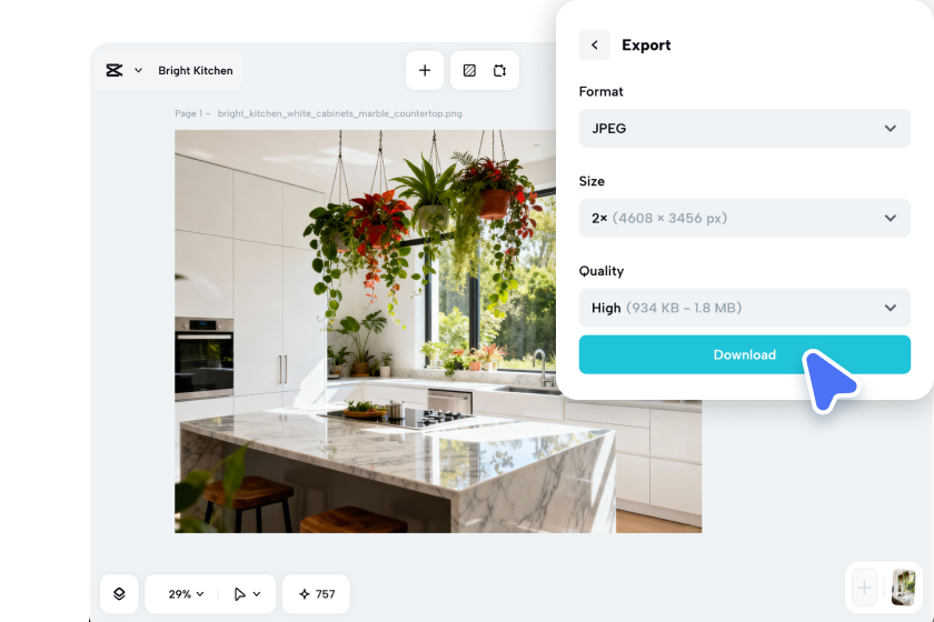  Exporting AI interior designs from CapCut