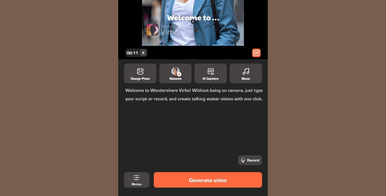 Wondershare Virbo talking photo maker