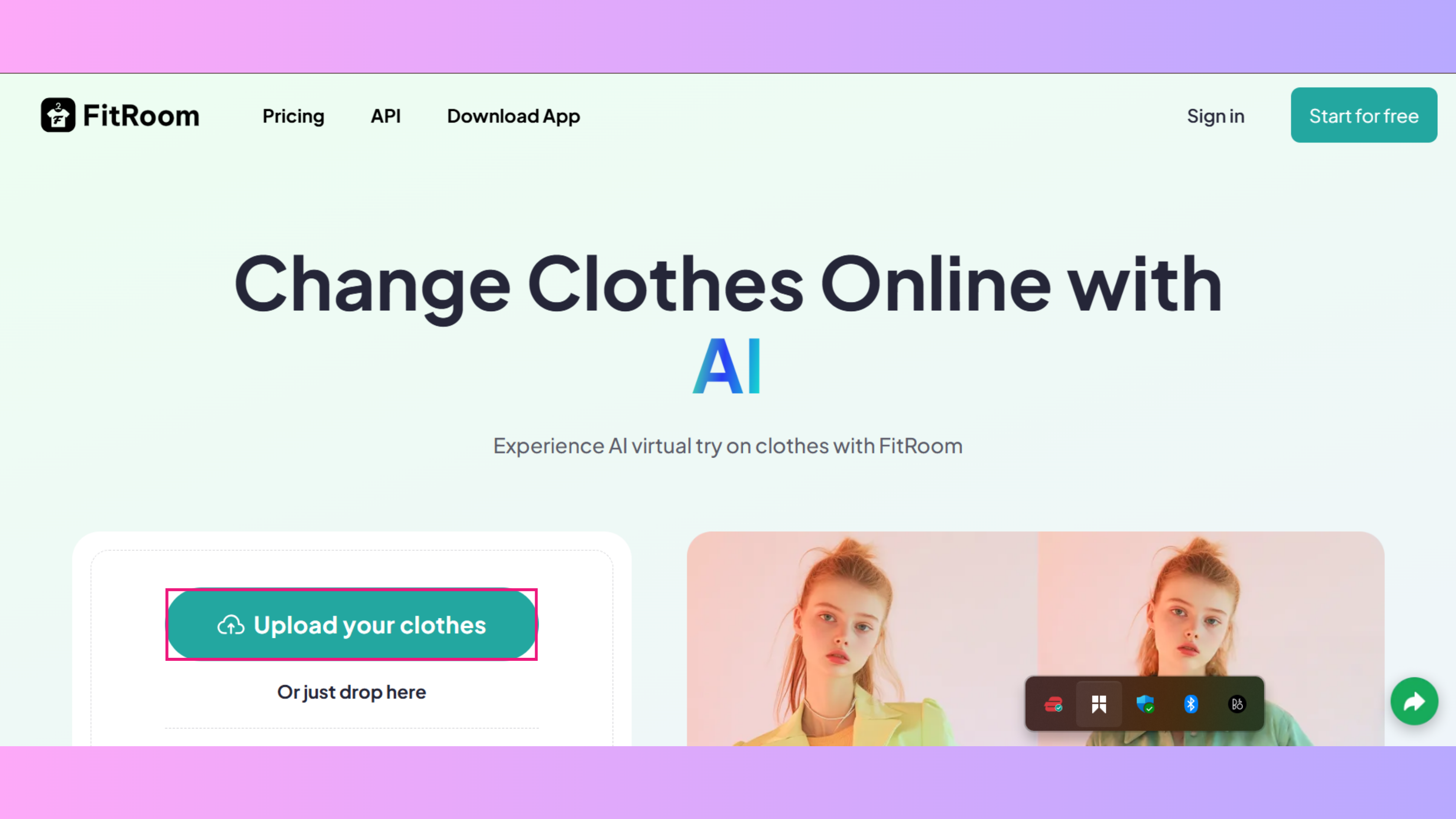 Ladda upp kläder och modeller på Fitroom