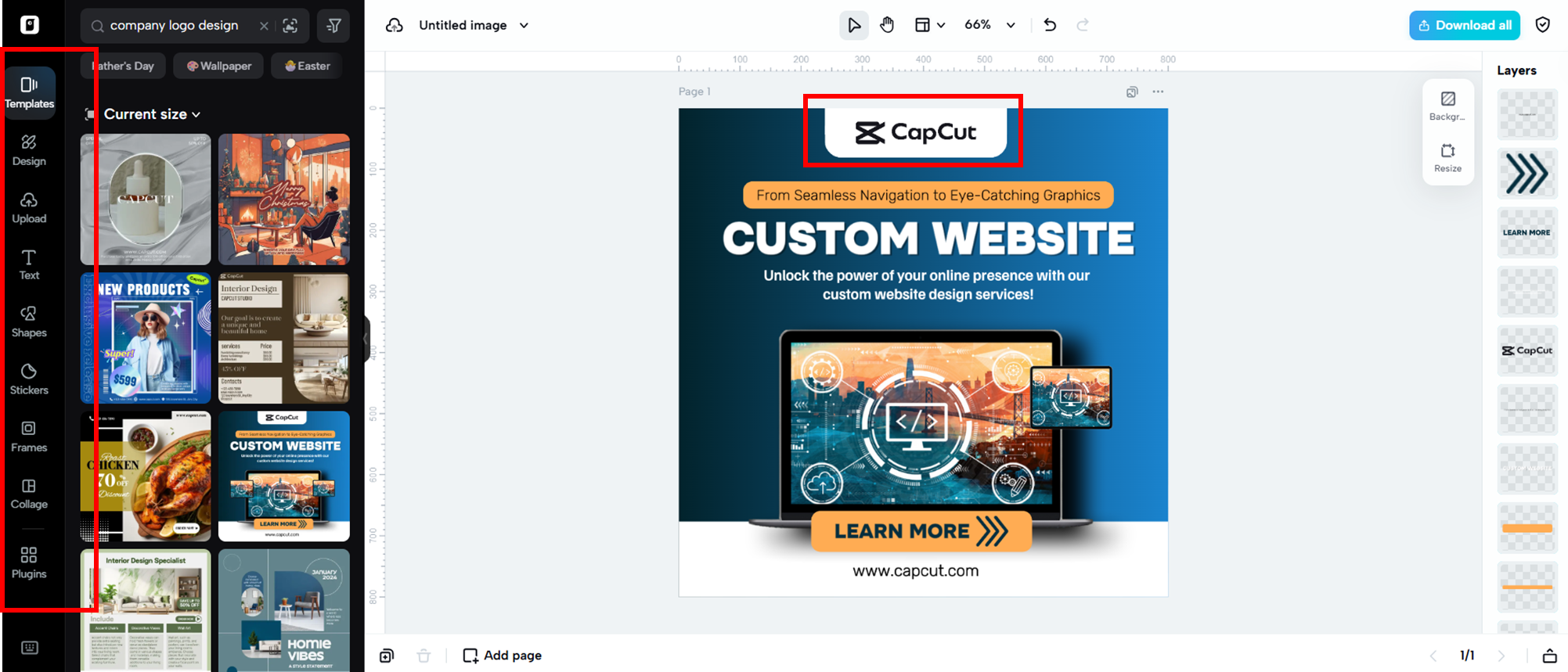 All-in-one logo photo editor