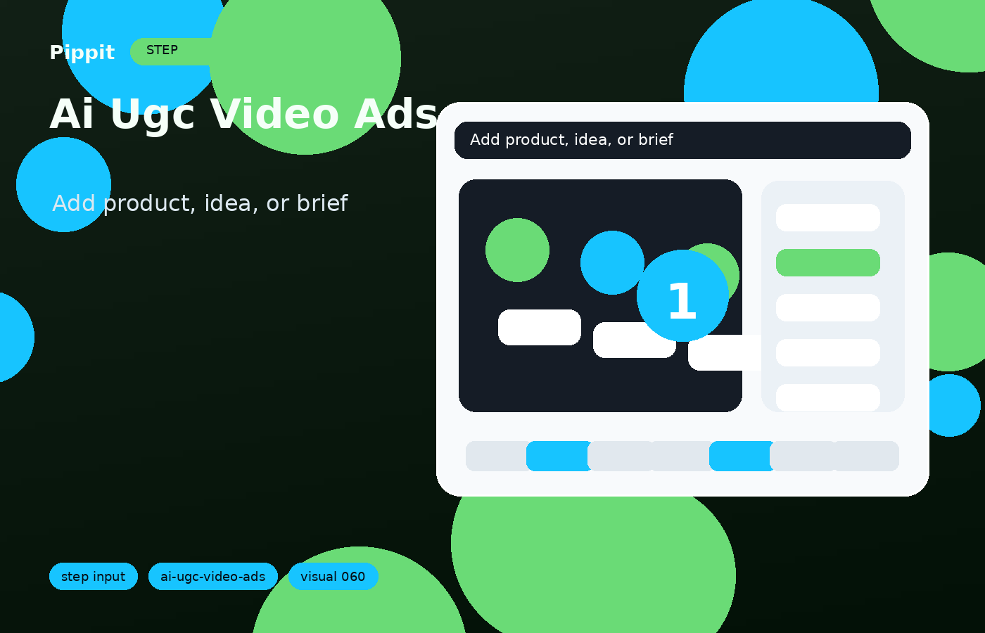 ai ugc video ads input step in Pippit