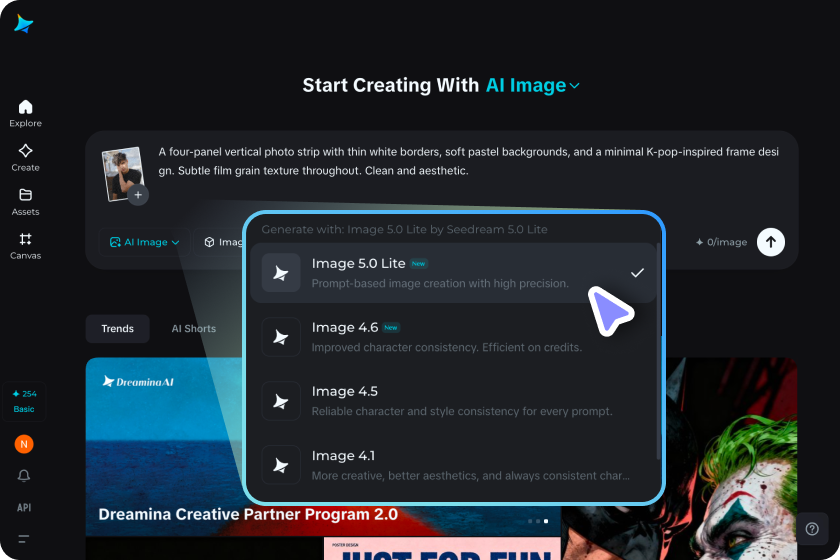 Adjust the settings and generate