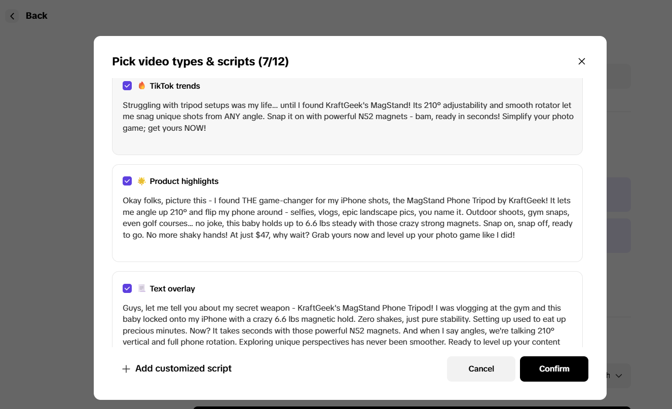 Script-to-video automation