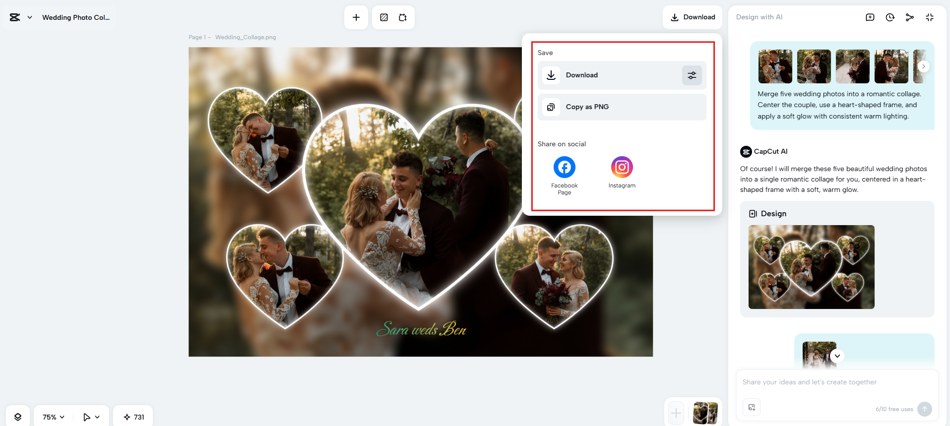 Descarga y comparte el diseño final.