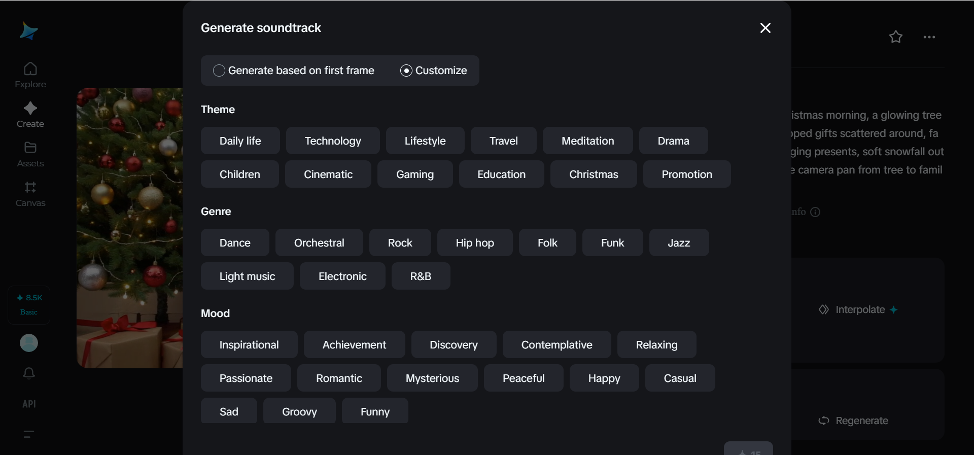 Generate soundtrack
