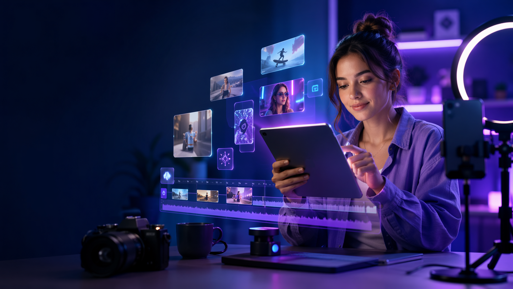 AI App Demo Video premium AI social video workflow visual for Pippit creators