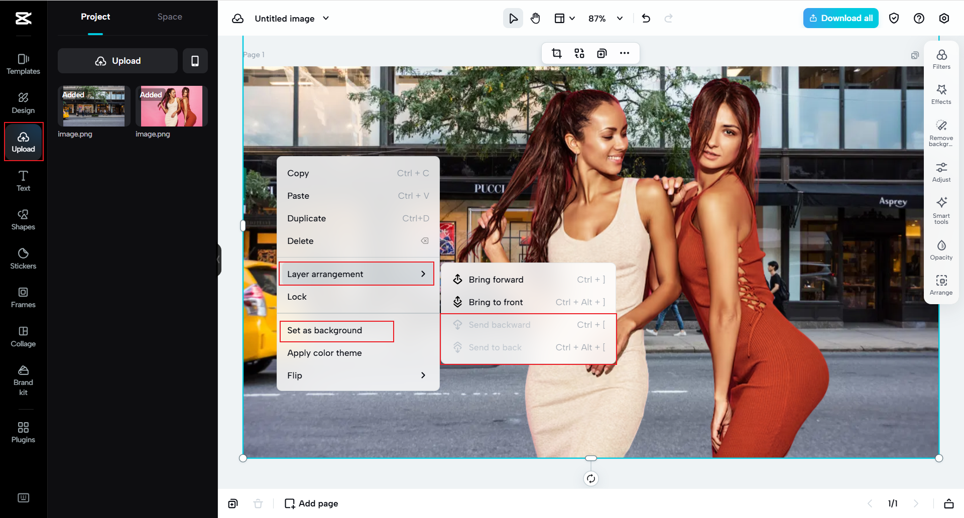 Add new background and adjust order
