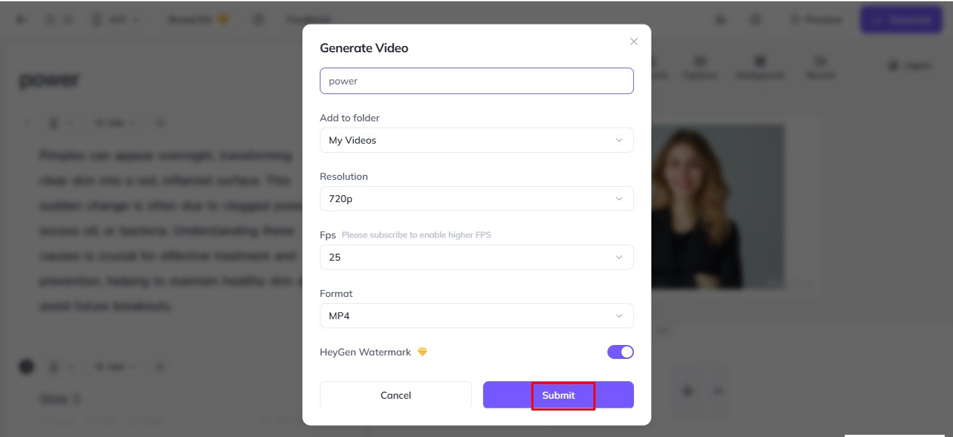 Speichern Sie Ihr Video von HeyGen