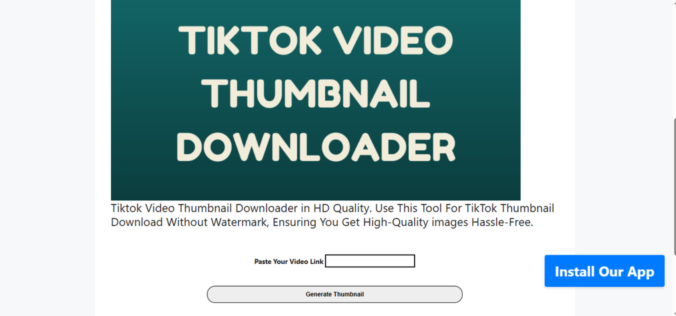 TikTok thumbnail downloader