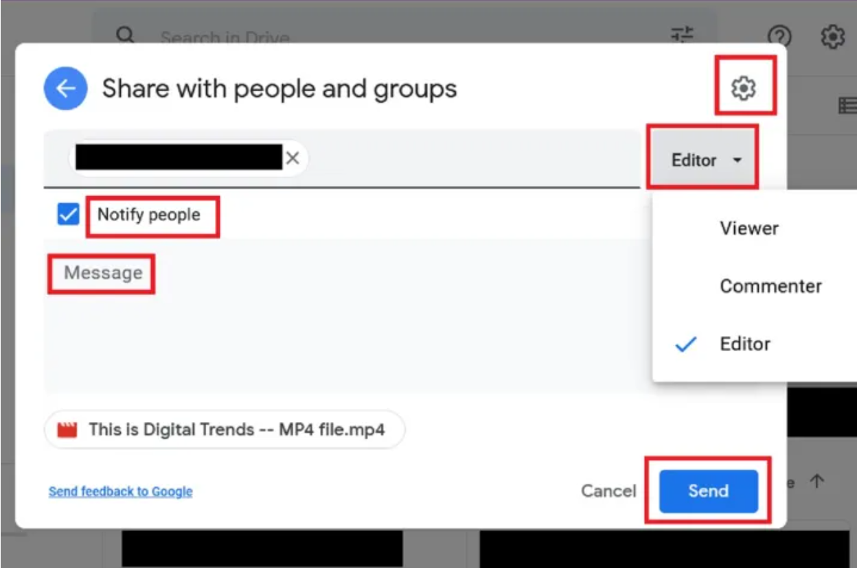 Customize sharing with specific individuals
