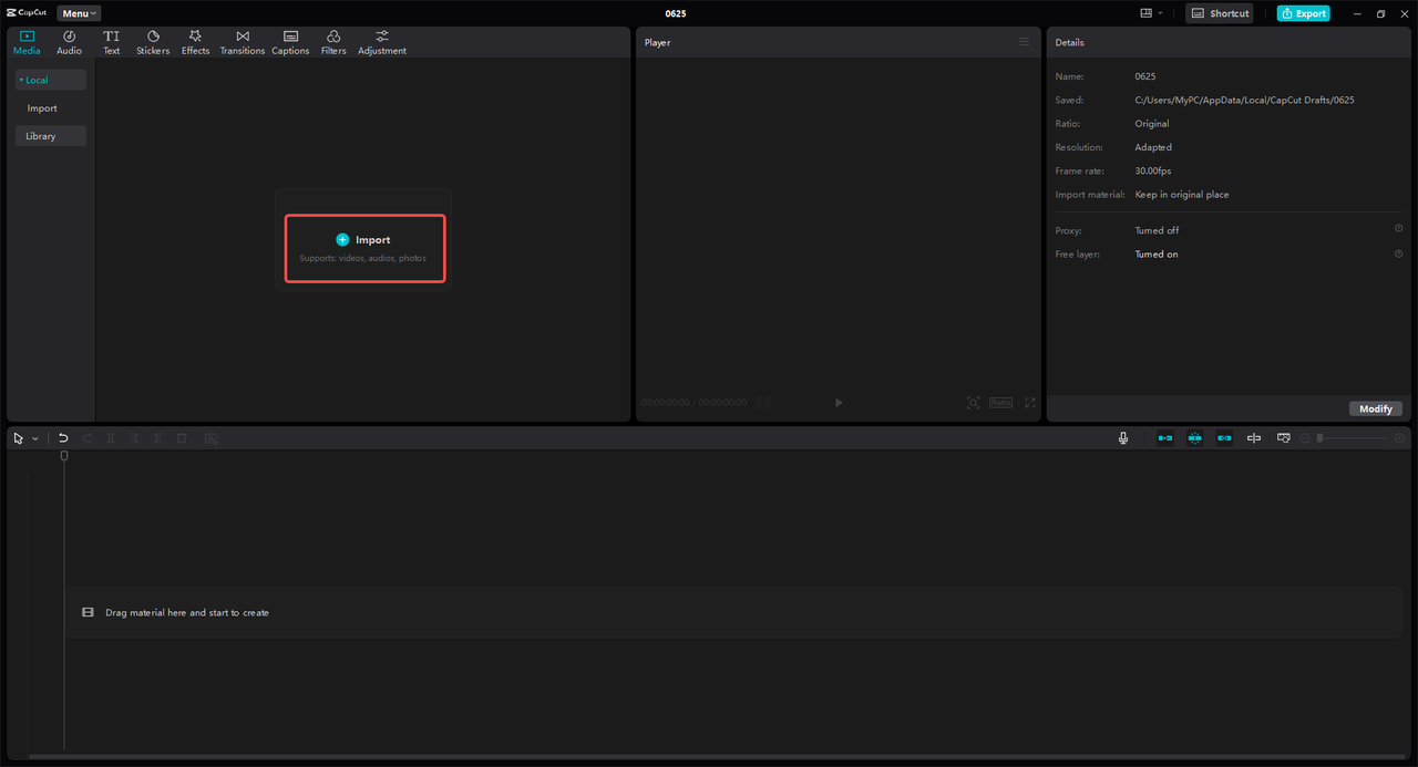 Import the audio record