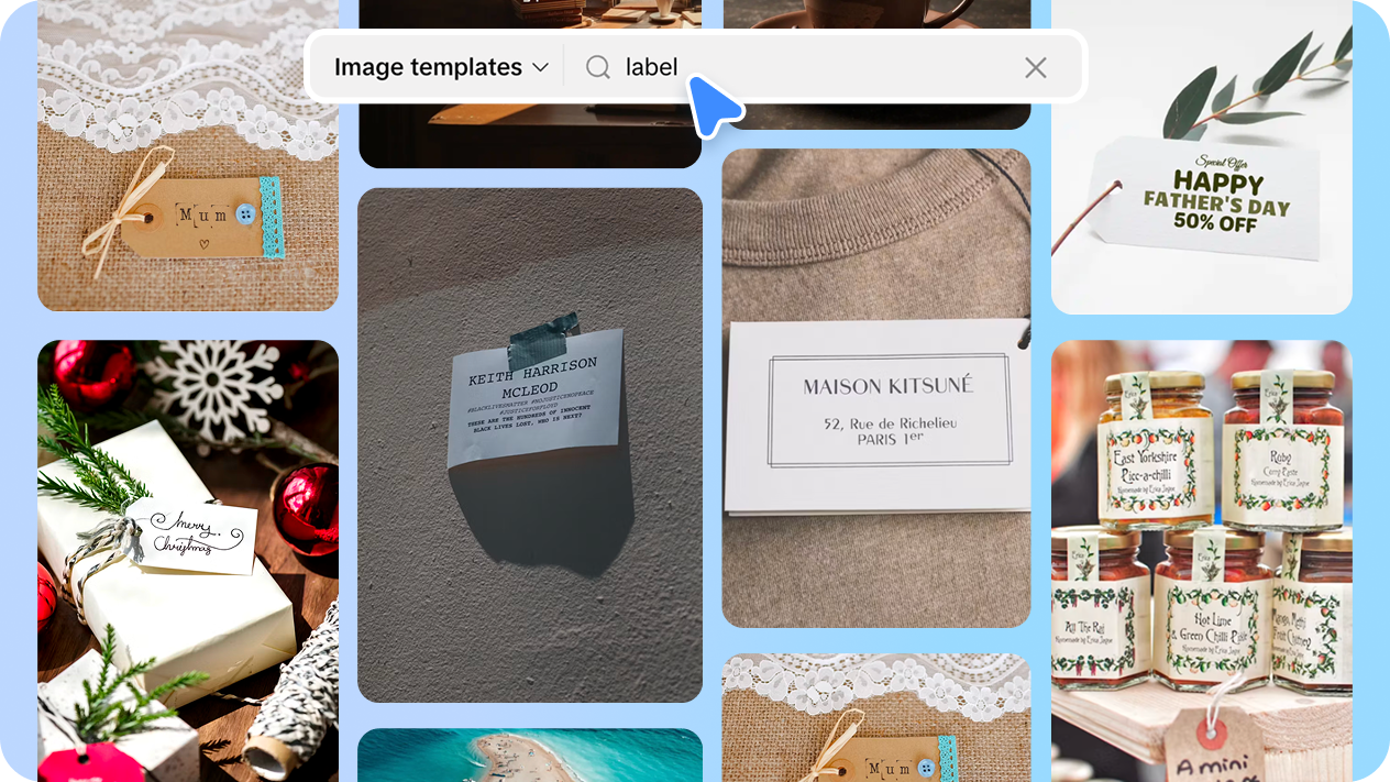 Professionally designed templates for custom labels 