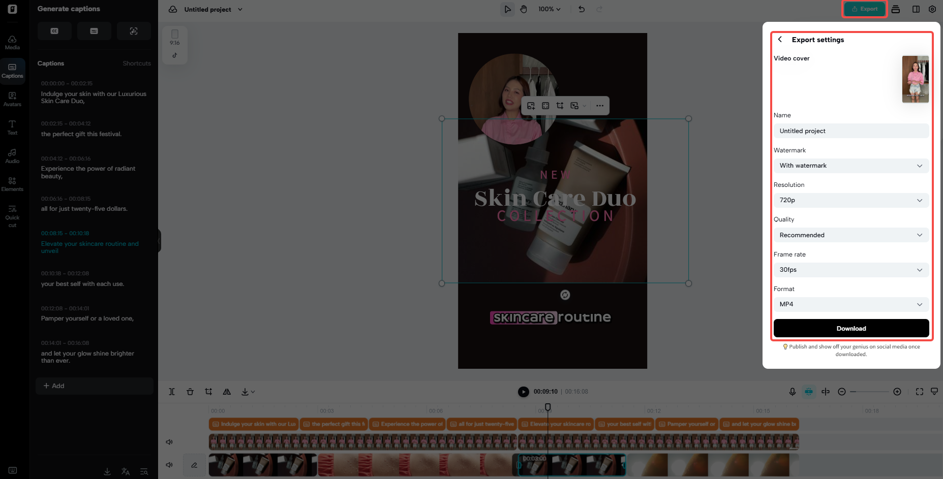 Export your video