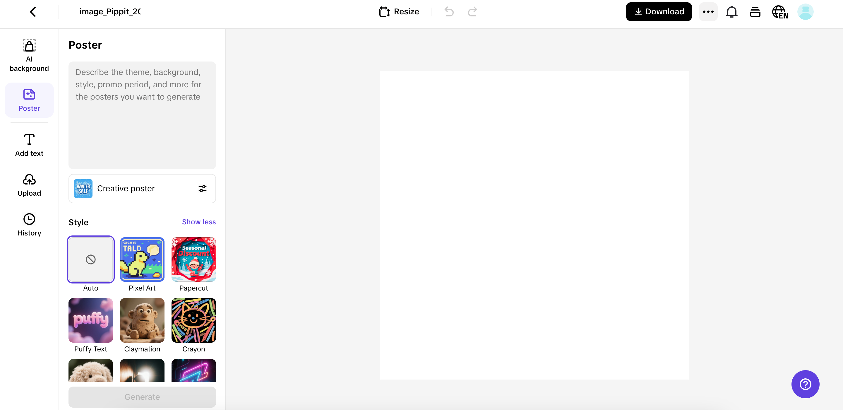 Access the Poster and generate