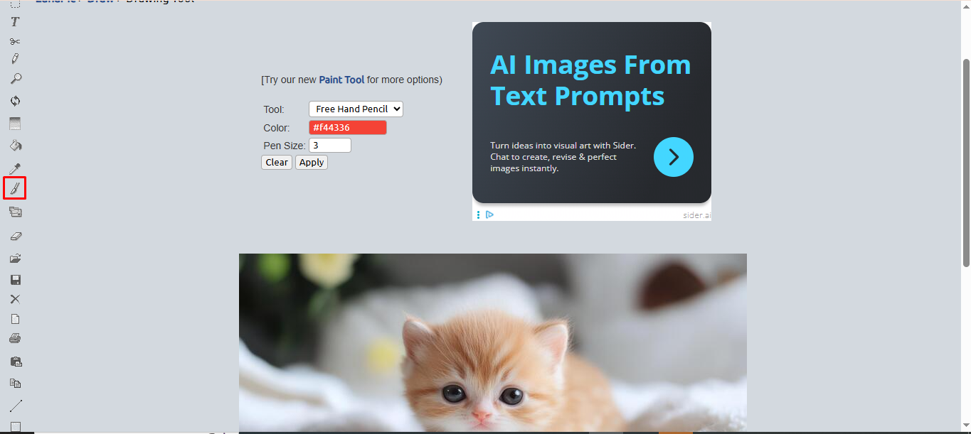 Použití nástroje štětce v editoru fotografií LunaPic
