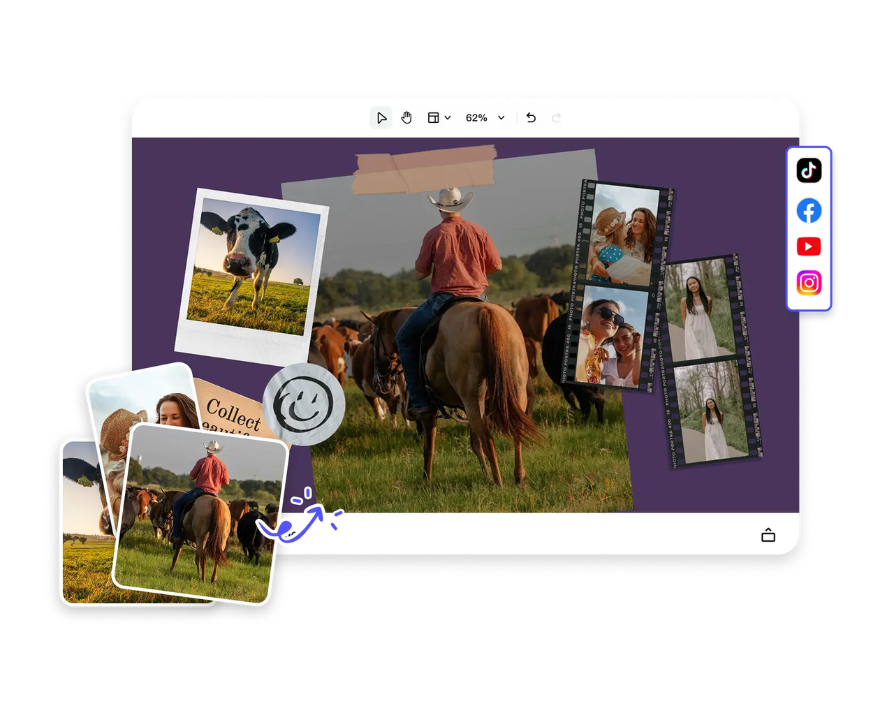 Gabungkan foto dengan mudah, tunjukkan keprofesionalan.