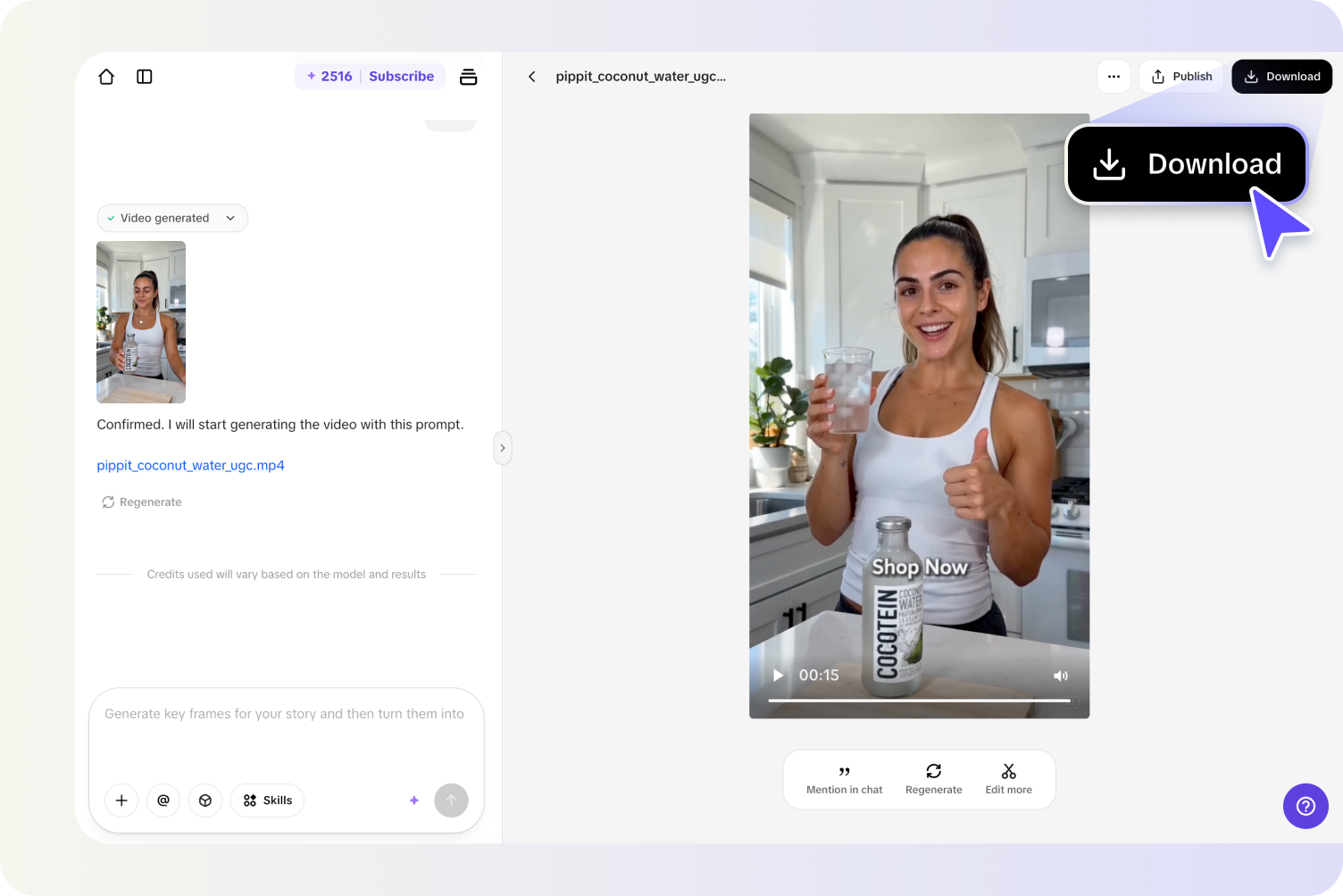 Step 3: Generate, review, and download your video