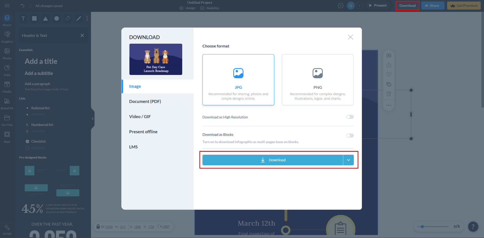 Adding content to the template for personalization