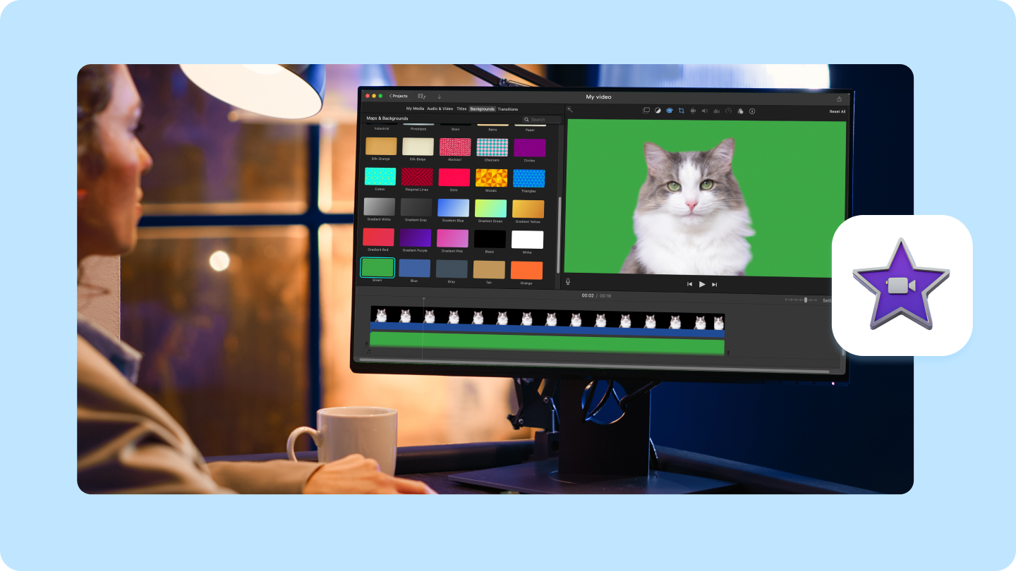 Zöld képernyő hozzáadása az iMovie-hoz