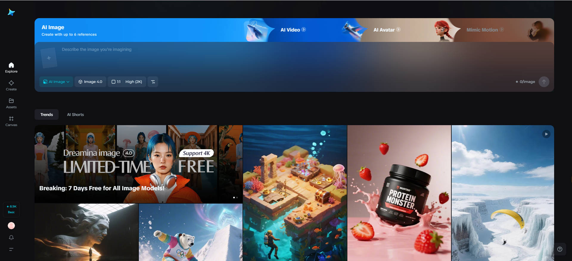 Editor de fotos faciales con IA de Dreamina