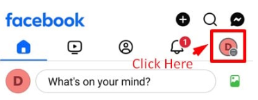 Opening the Facebook profile settings