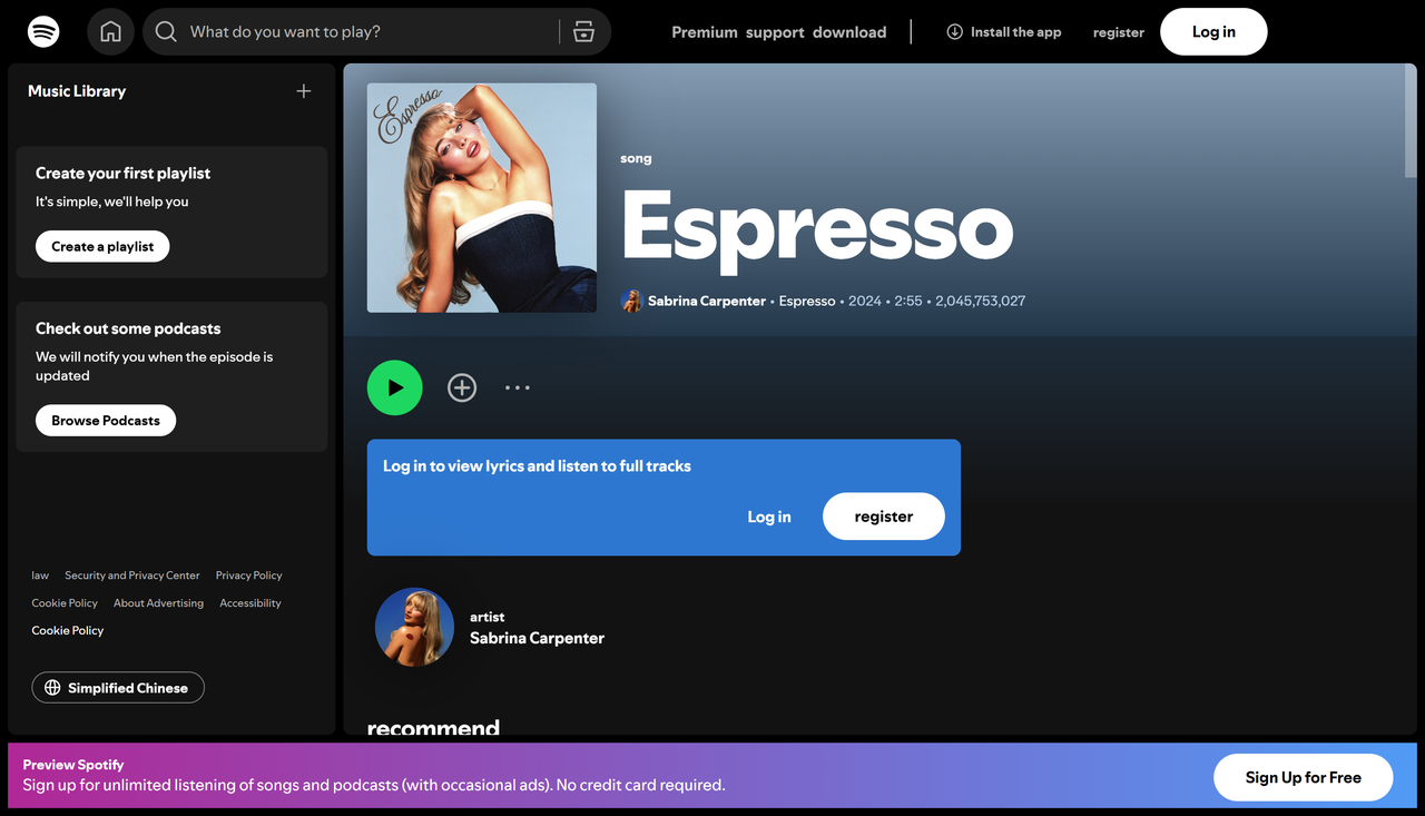 濃縮咖啡的封面——一首在Spotify上播放了十億次的流行歌曲