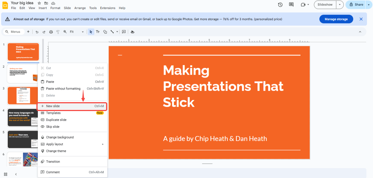 Add a new slide