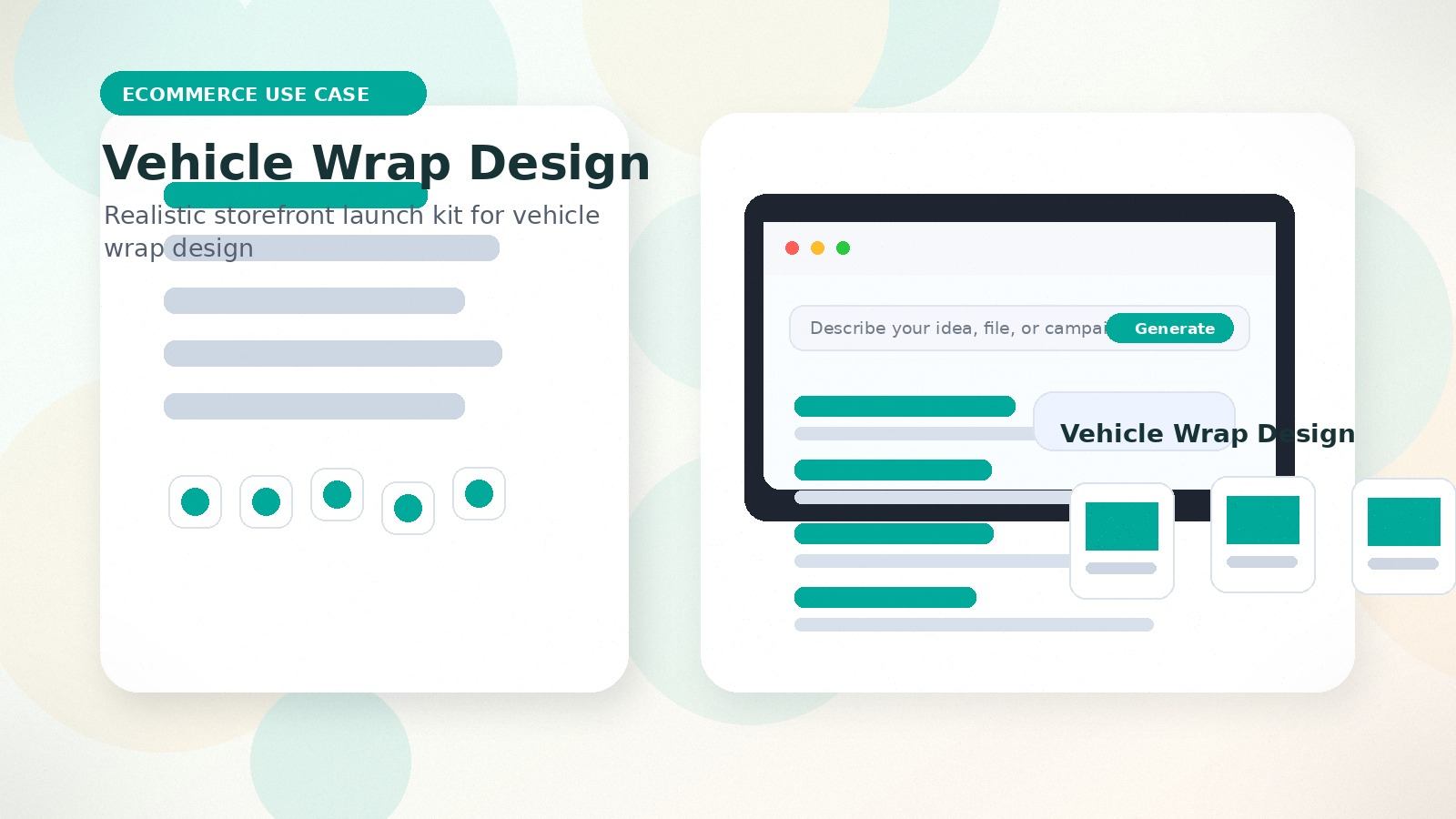 Vehicle Wrap Design realistic ecommerce use case visual for vehicle wrap design