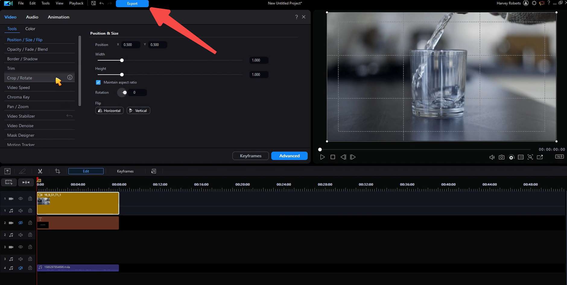 Menambahkan intro ke timeline dengan editor video PowerDirector