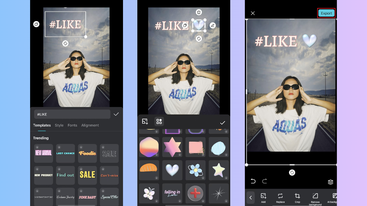 Enhance with creative elements and export