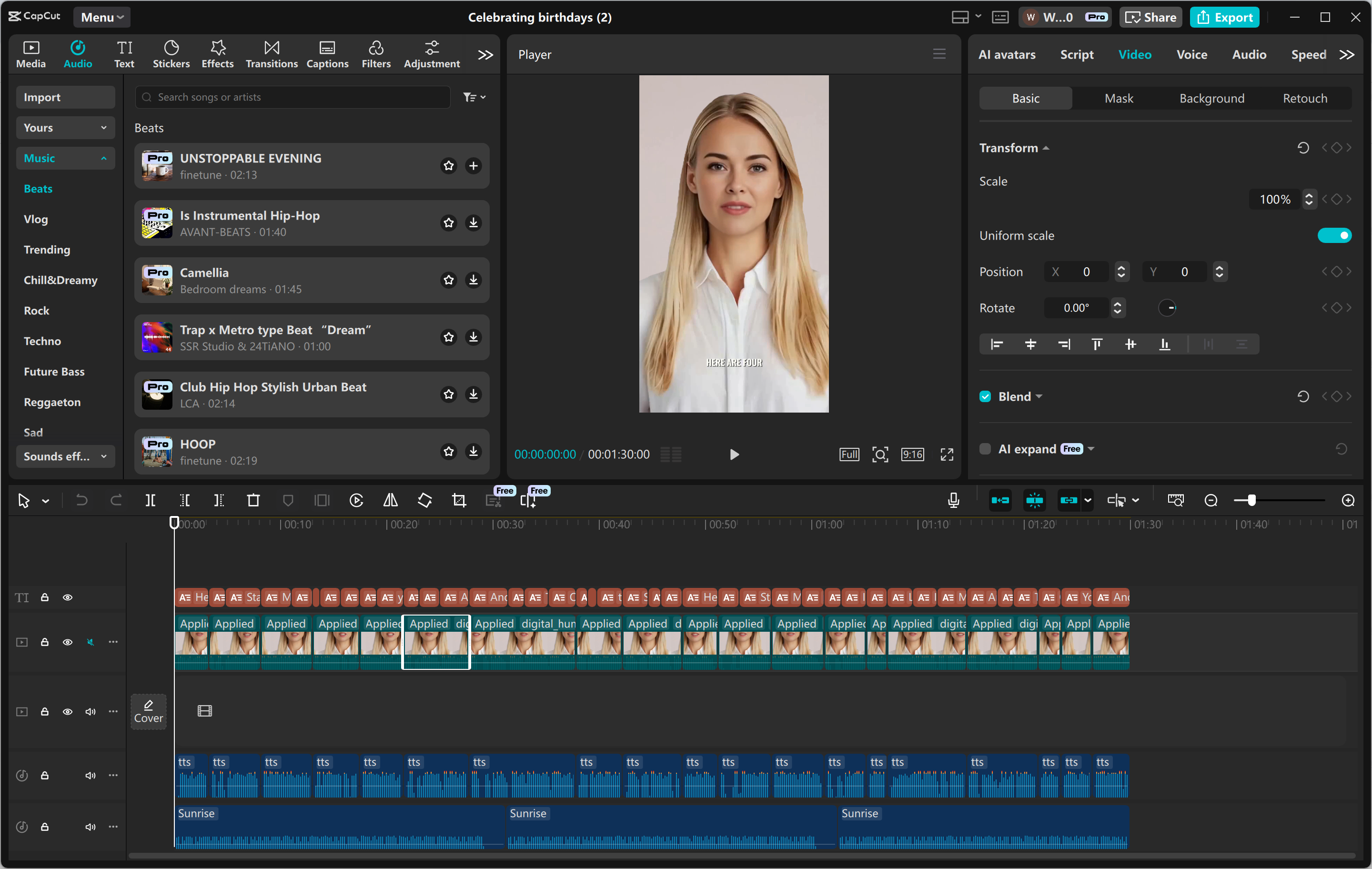 Interface of the CapCut desktop video editor - an efficient tool to make YouTube Shorts