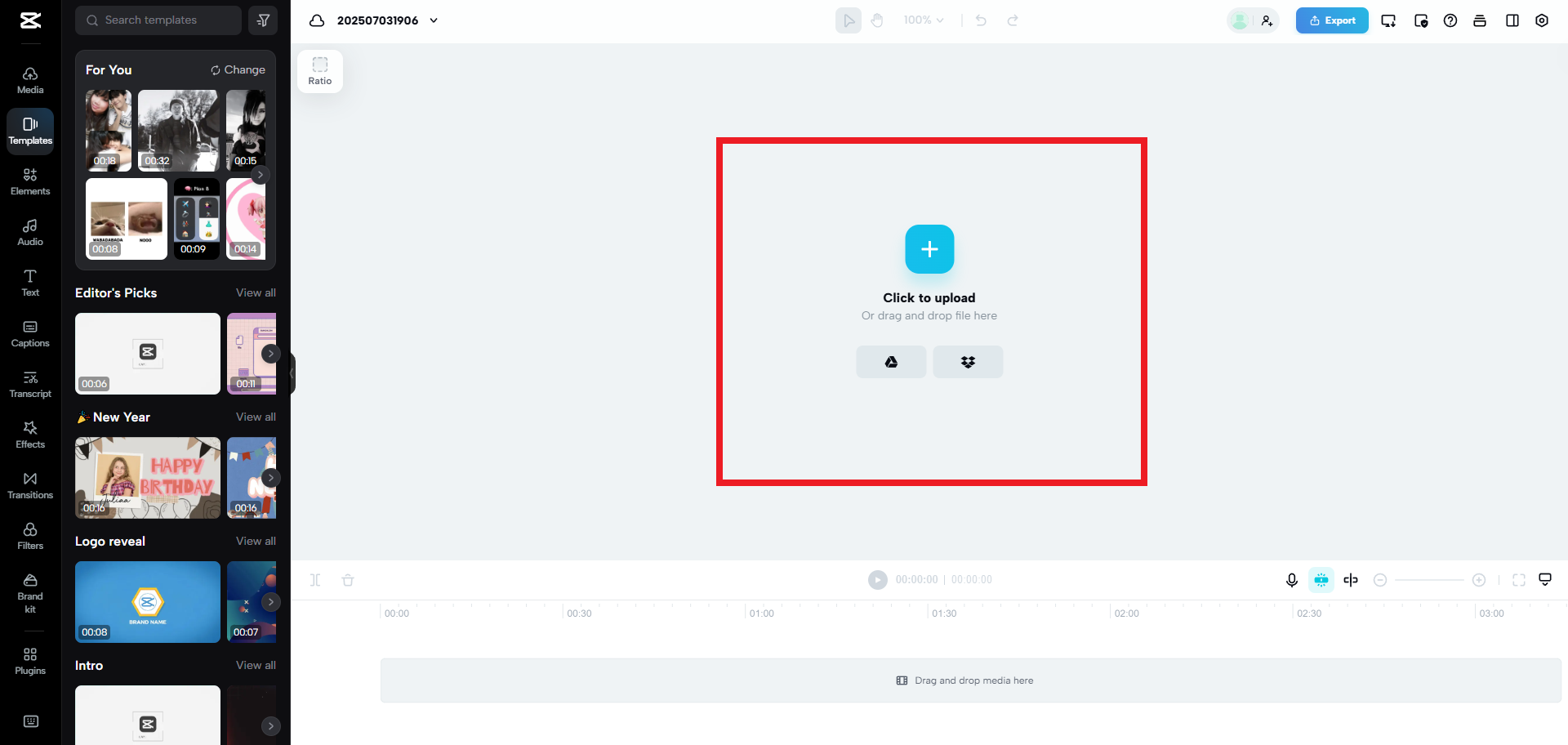 Upload your video file