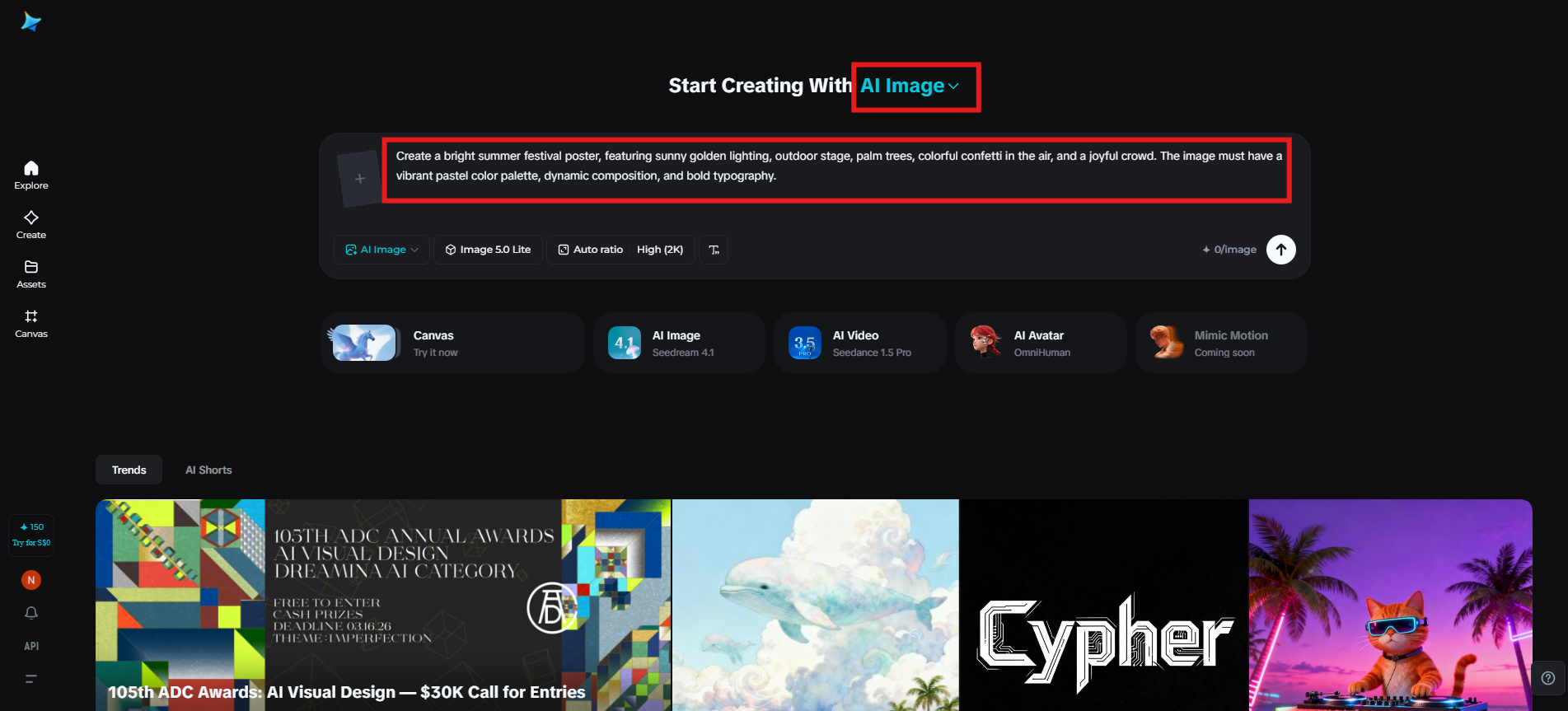 Introduceți promptul text pentru a crea un poster