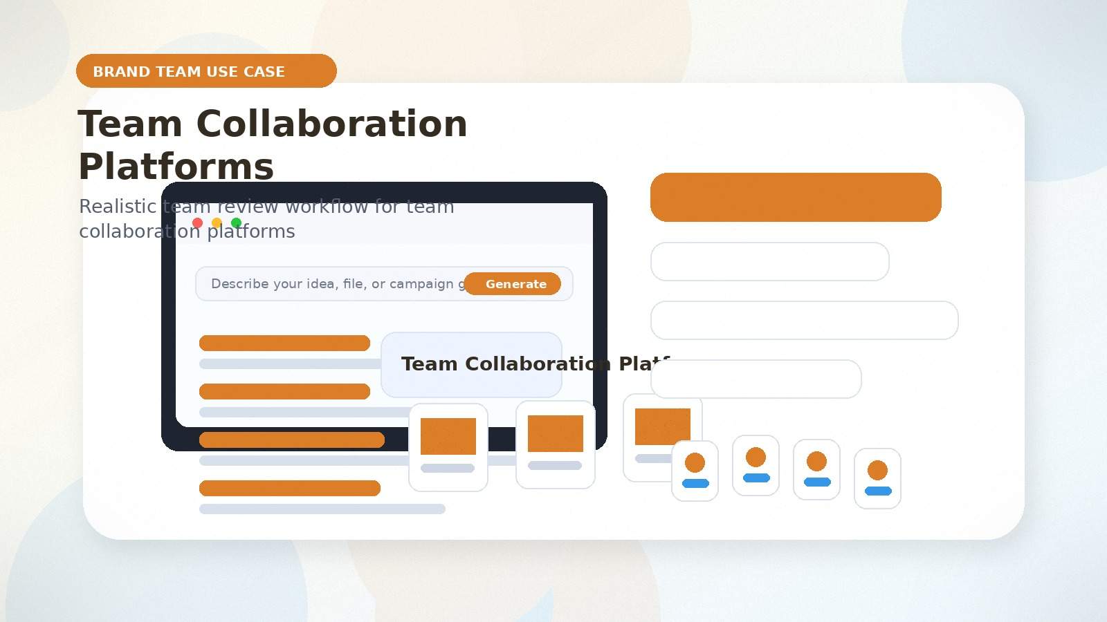 Team Collaboration Platforms realistic brand team use case visual for team collaboration platforms