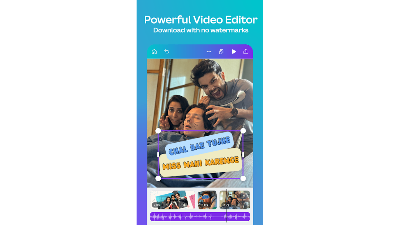 Canva video editing interface