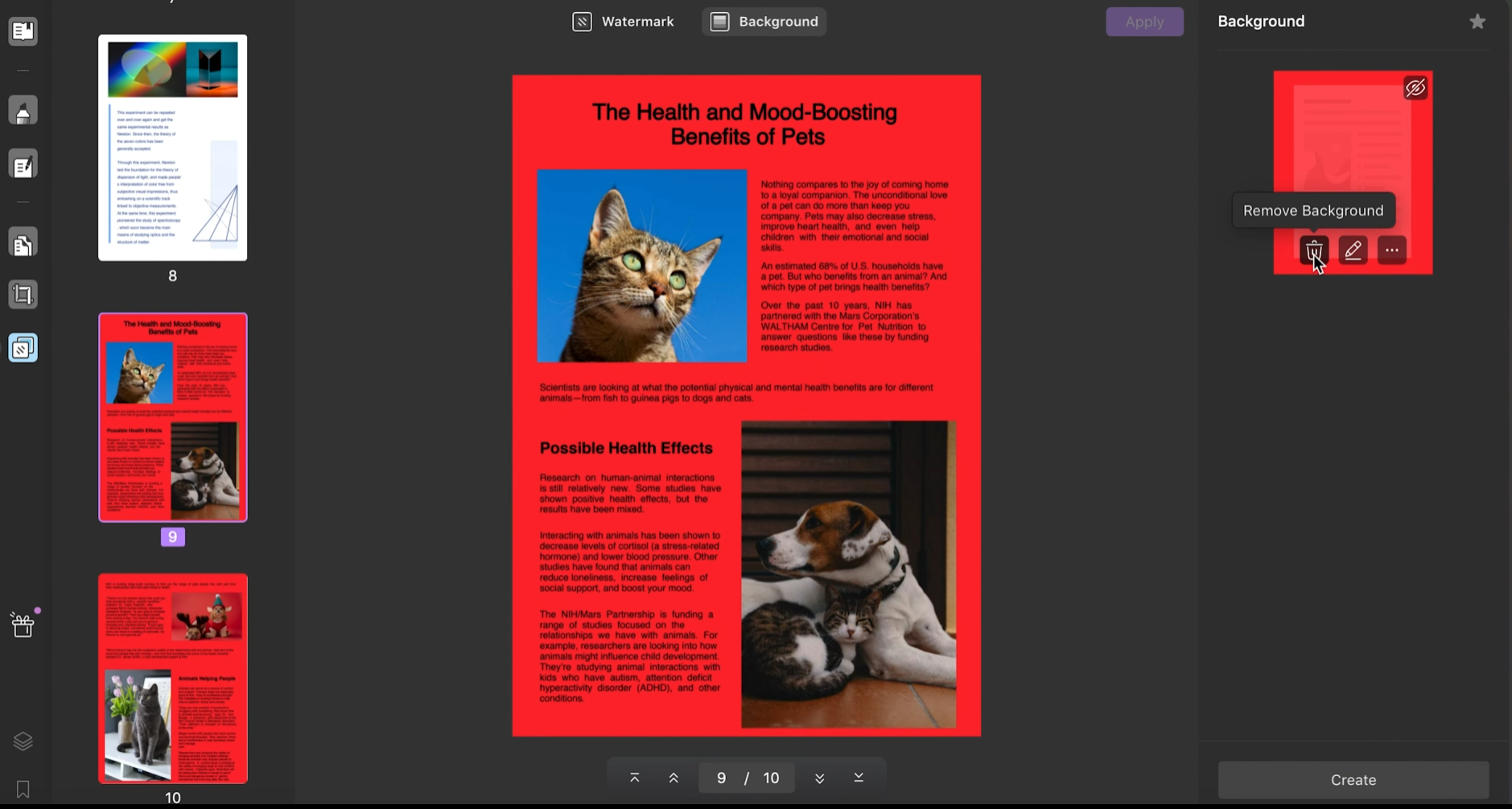 UPDF background remover interface
