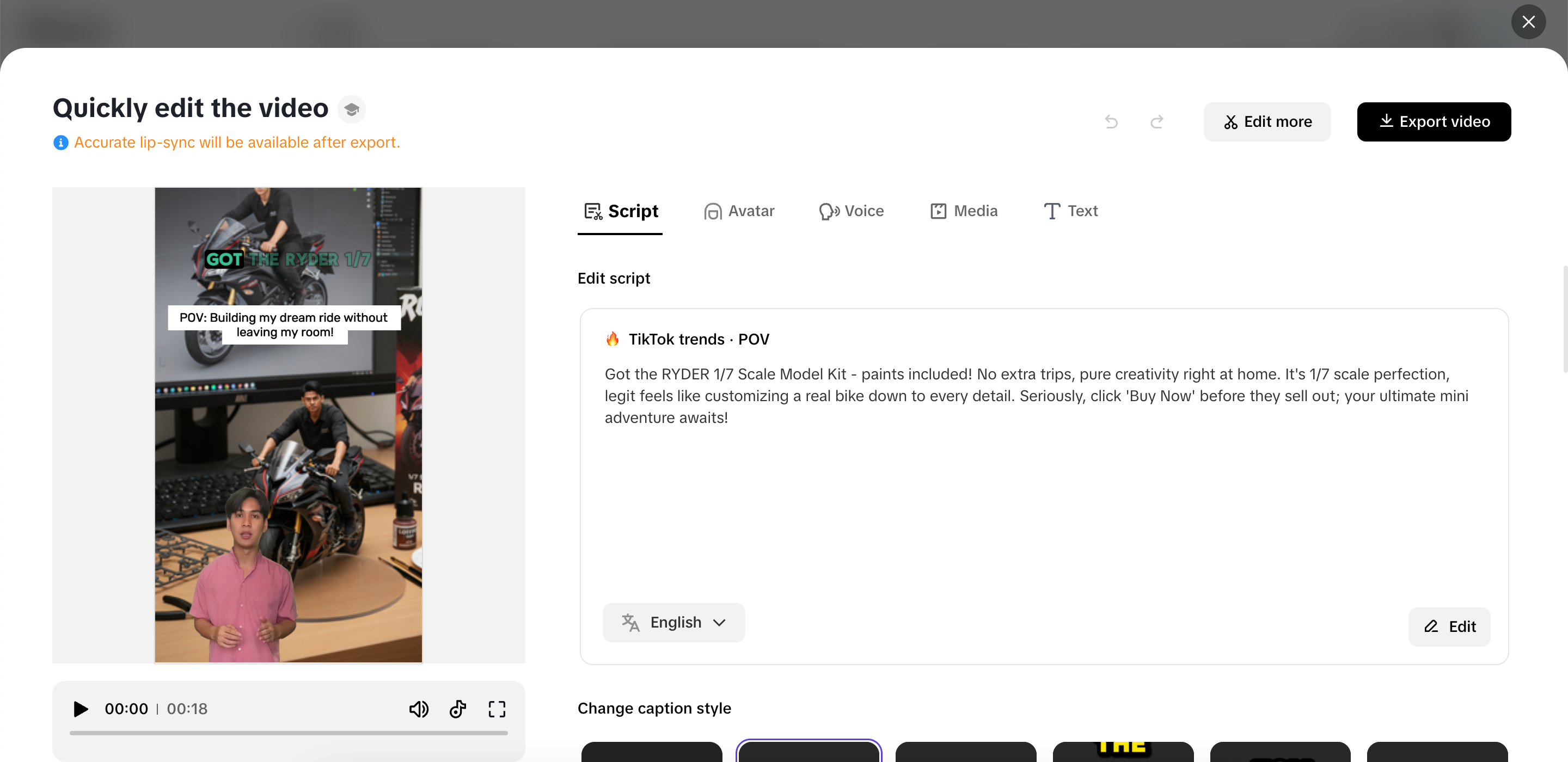 Quick adjustment to your video